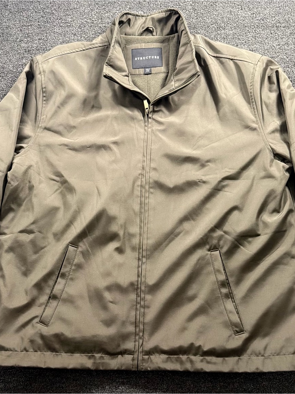 Structure Men's Olive Zip-Front Shirt Jacket